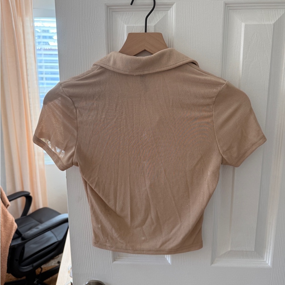 H&M Beige Button-Down Shirt - Picture 3 of 3